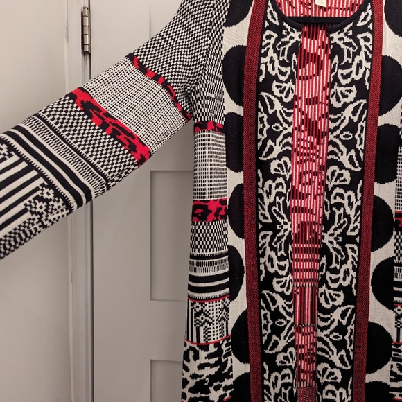 Chico's Natasha Cardigan Sweater, Mixed Pattern - Picture 7 of 13